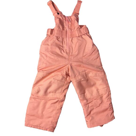 Cat & Jack Toddler Girls Pink Bib Overalls Snow Pants, Size 2T - Picture 1 of 6